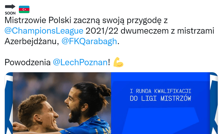 Lech Poznań poznał swojego rywala w pierwszej rundzie eliminacji do LM Obraz wpisu