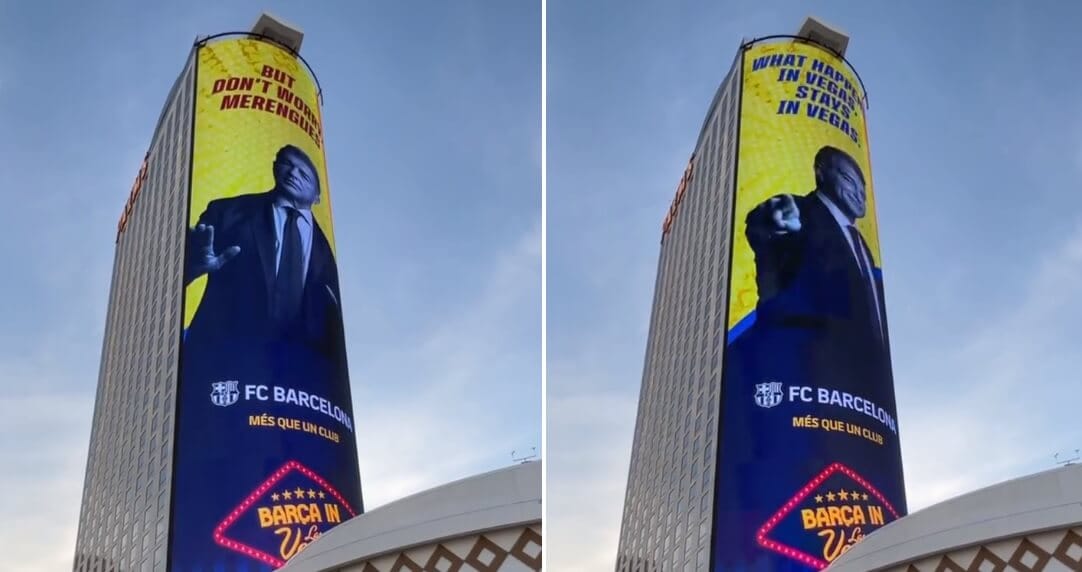 Prowokacyjna reklama Laporty przed meczem z Realem. „Co dzieje się w Vegas, zostaje w Vegas” [WIDEO] Obraz wpisu