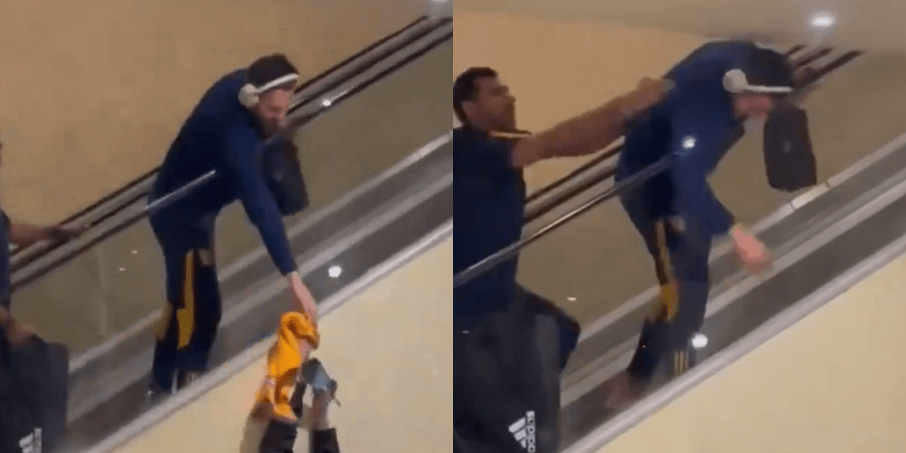 O włos od tragedii na ruchomych schodach. Francuski piłkarz uratowany przez kolegę z drużyny [WIDEO] Obraz wpisu