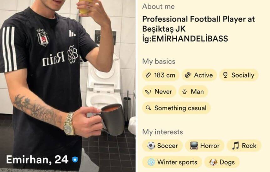 Besiktas rozwiązał kontrakt ze swoim piłkarzem. Powód? Konto w aplikacji randkowej Obraz wpisu