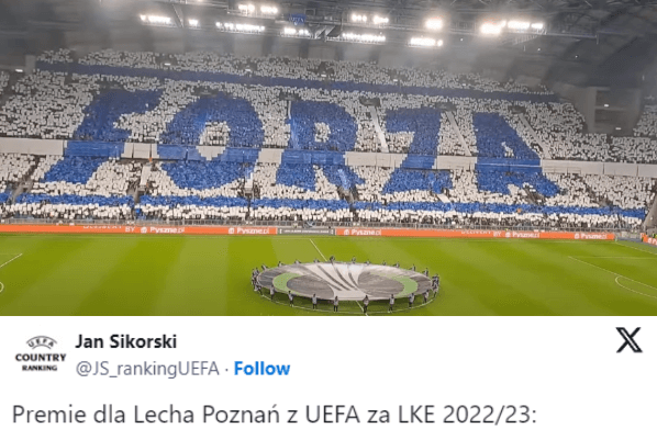 Wielka kasa dla Lecha Poznań za zeszłoroczną edycję Ligi Konferencji. Na konto klubu wpłynęła spora suma Obraz wpisu
