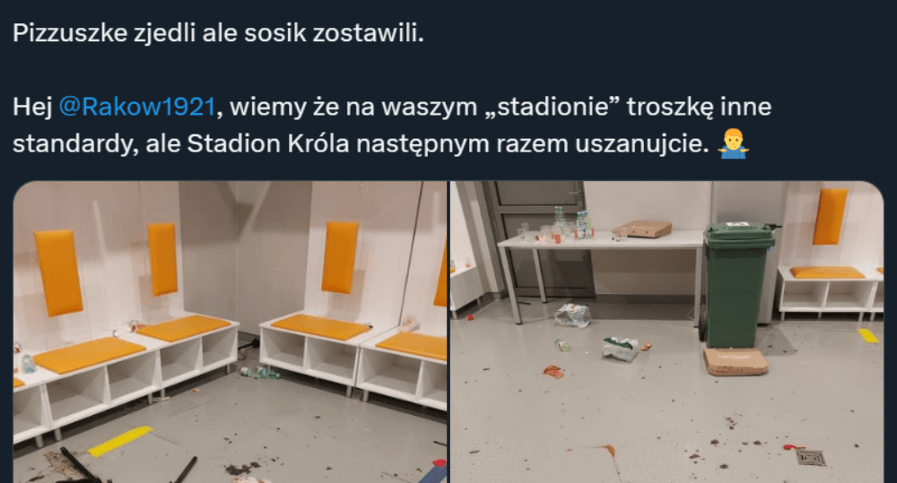 Takie zachowanie nie przystoi mistrzom. W takim stanie Raków zostawił szatnię na stadionie ŁKSu Obraz wpisu