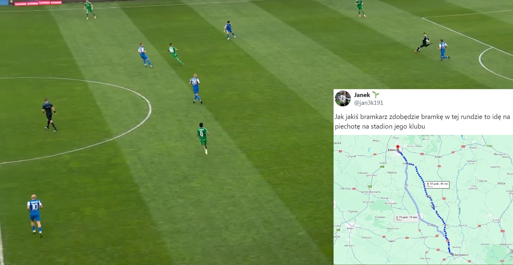 Dotrzymał obietnicy! Kibic pójdzie pieszo na mecz Radomiaka Obraz wpisu