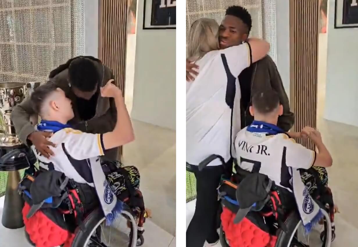 Piękny gest Viniciusa. Spotkał się z niepełnosprawnym kibicem z Polski [WIDEO] Obraz wpisu