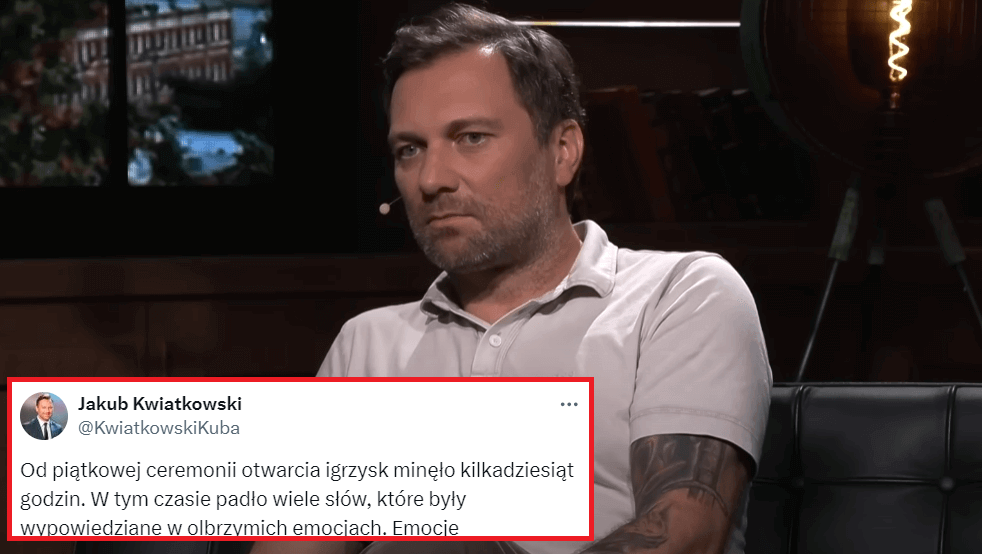 Jakub Kwiatkowski wydał komunikat po zawieszeniu Babiarza. „Sport powinien być wolny od polityki.” Obraz wpisu