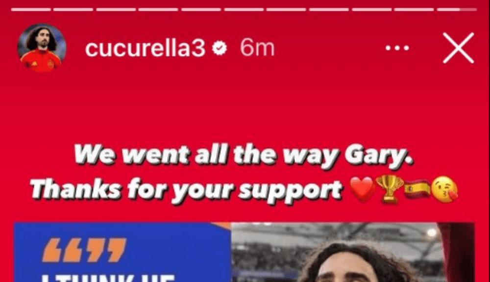 Marc Cucurella pozmiatał Gary’ego Nevile’a. „Dobrnęliśmy do końca Euro. Dzięki za wsparcie” Obraz wpisu