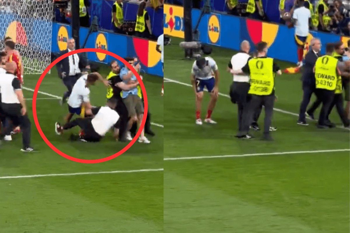 Niefortunny wypadek Moraty po meczu z Francją. Ochroniarz pozbawił go finału? [WIDEO] Obraz wpisu