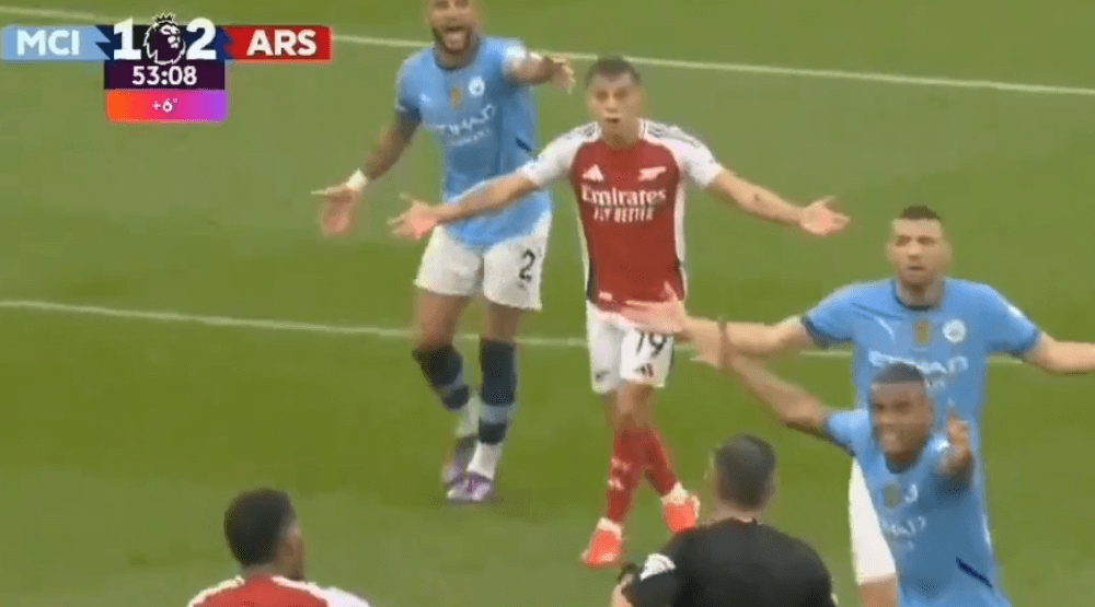 Kontrowersyjna kartka dla Trossarda w meczu z City. Usunięty z boiska z odkopanie piłki [WIDEO] Obraz wpisu