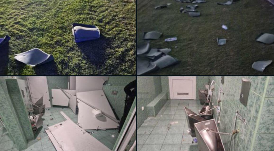 Kibice Sandecji zdemolowali stadion Siarki. „Dziękujemy za miłą i kulturalną wizytę…” [ZDJĘCIA] Obraz wpisu