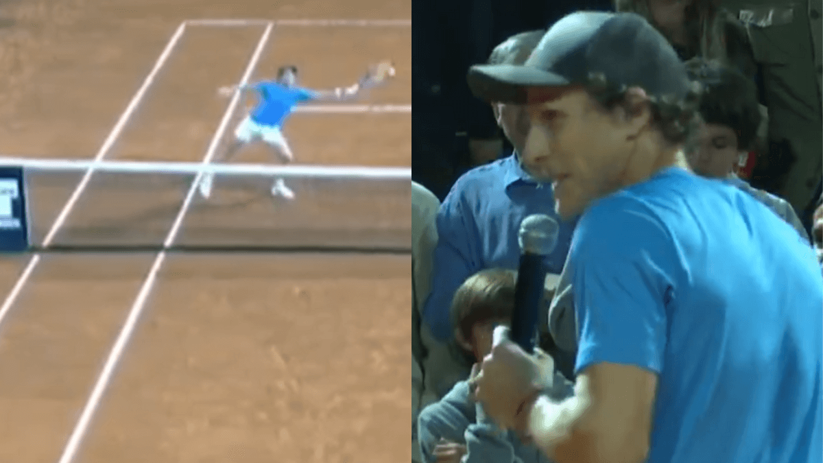 Diego Forlan zadebiutował na korcie tenisowym. Urugwajczyk spełnił marzenie i zabłysnął w akcji przy siatce [WIDEO] Obraz wpisu