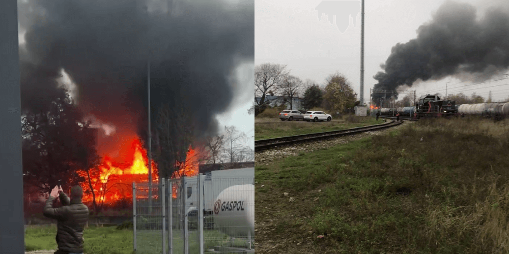 [AKTUALIZACJA] Dramatyczne obrazki z Poznania. Podpalono dwa składy towarowe. Winne mają być race, rzucane przez kibiców [WIDEO] Obraz wpisu