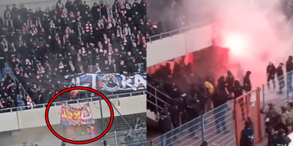 Dymy podczas meczu Piasta z Górnikiem. Skandal i przerwane spotkanie. Palenie flagi i demolka toalet Obraz wpisu