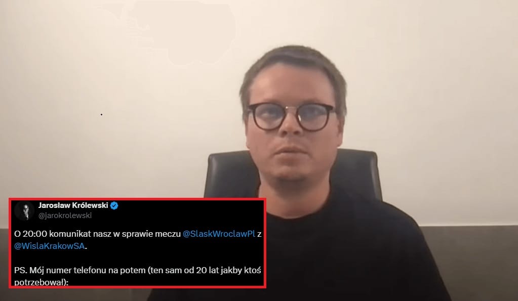 Jarosław Królewski upublicznił swój numer telefonu. Kibic wysłał mu nietypową prośbę Obraz wpisu